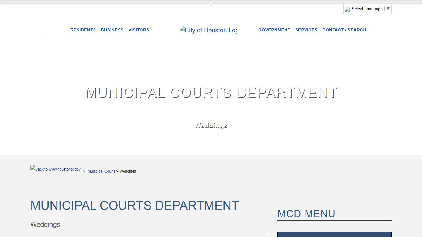 City of Houston Municipal Courts Department - Weddings